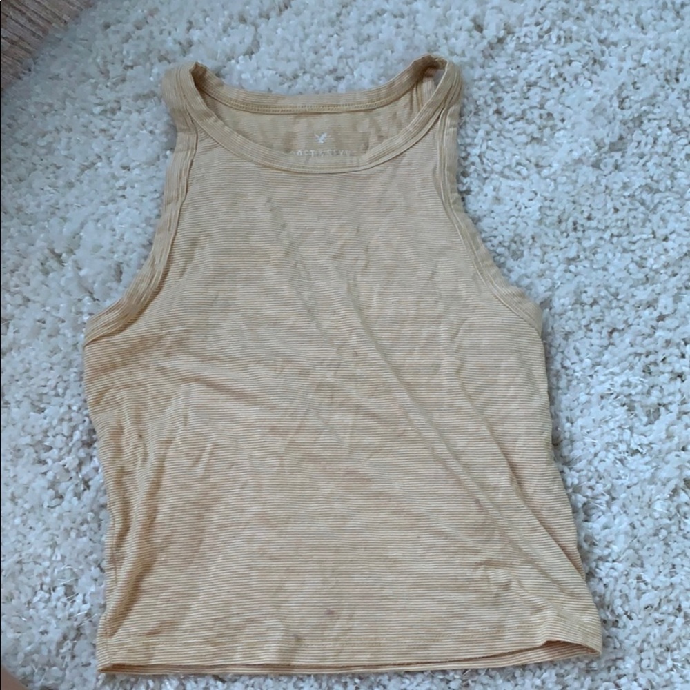 yellow and white striped top